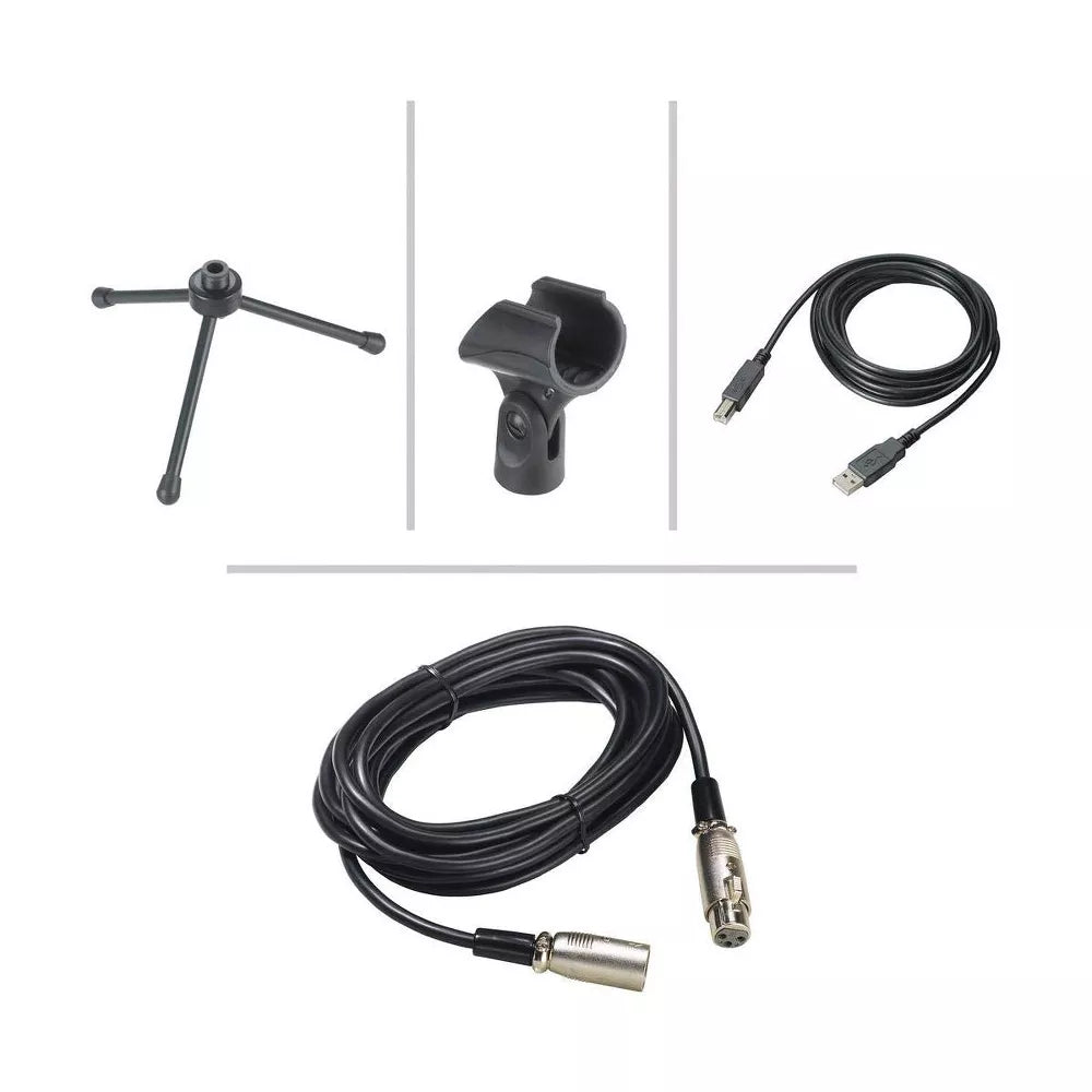 Microphone dynamique cardioïde double sortie USB et XLR pour enregistrement vocal