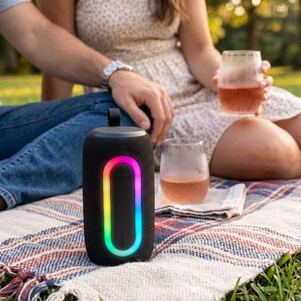 Haut-parleur portable Bluetooth 5.3 étanche avec éclairage RGB et TWS