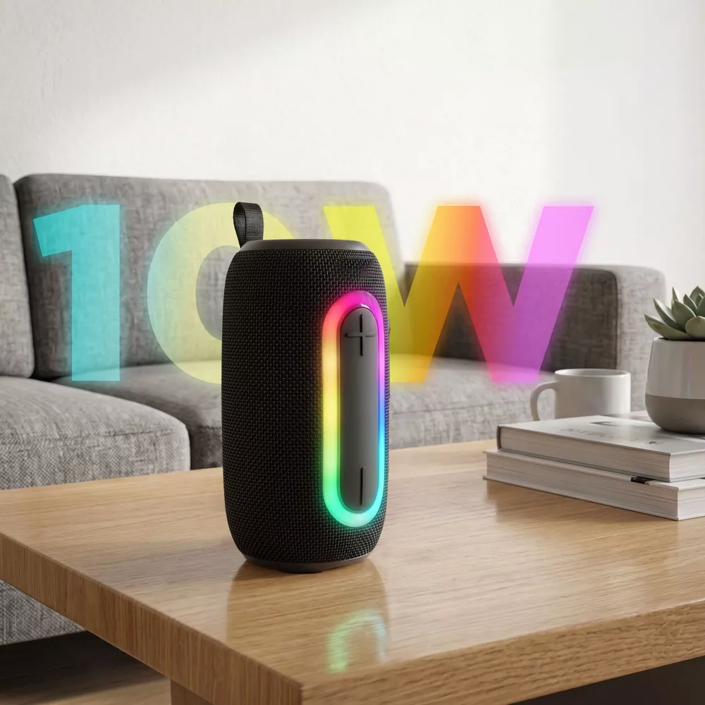 Haut-parleur portable Bluetooth 5.3 étanche avec éclairage RGB et TWS