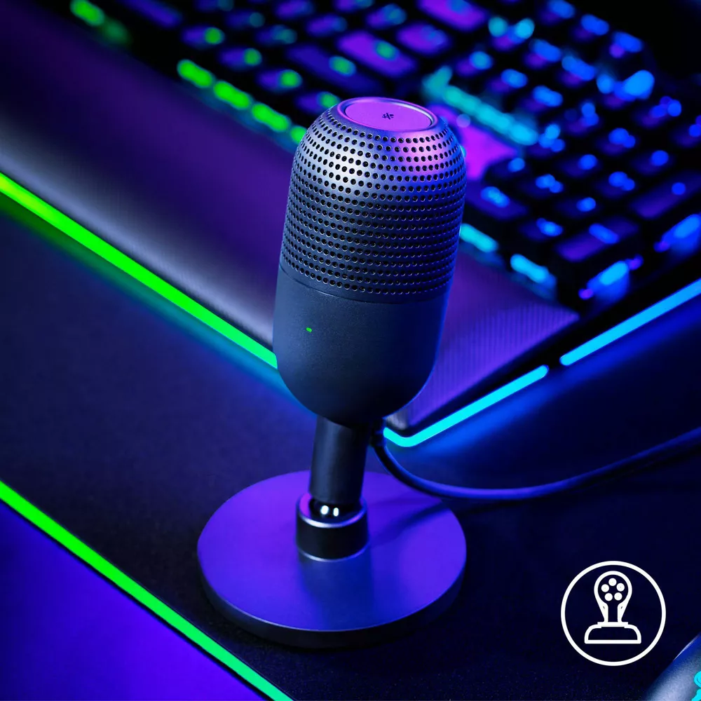 Microphone à condensateur USB compact supercardioïde avec fonction sourdine tactile